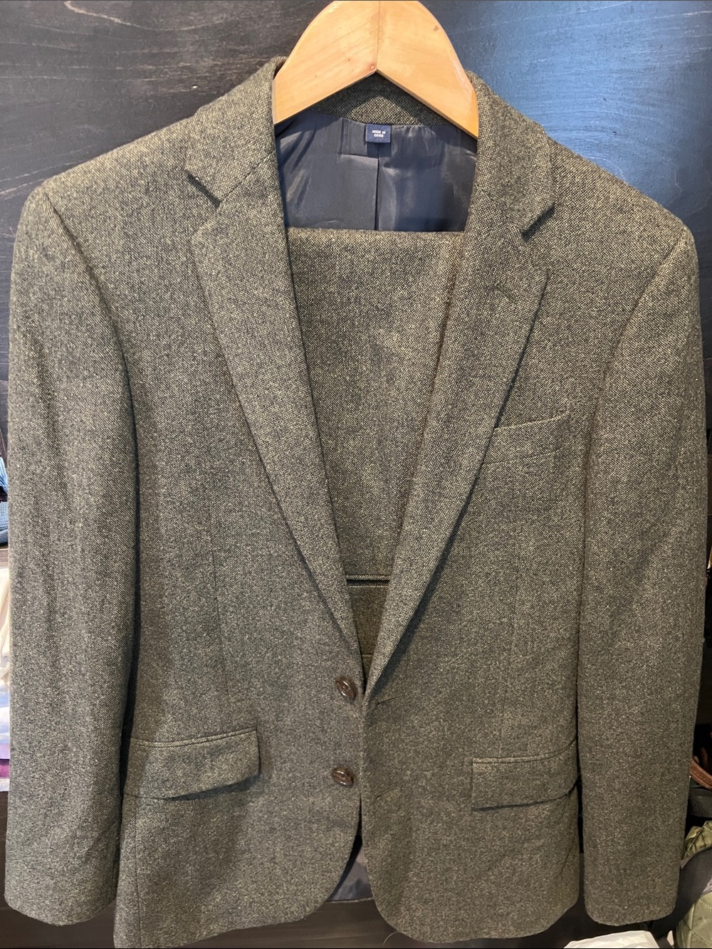 JCrew Thompson Wool Green Tweed Suit